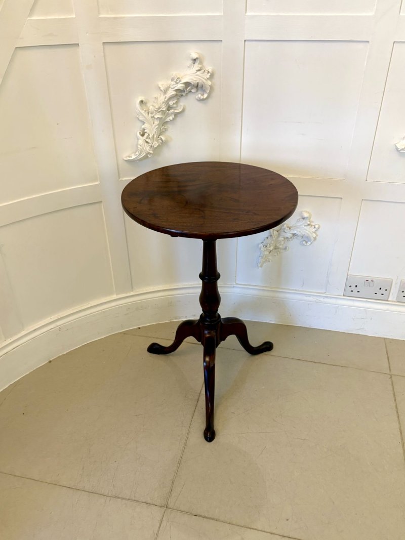 Antique George III Quality Mahogany Circular Top Lamp Table - Image 4